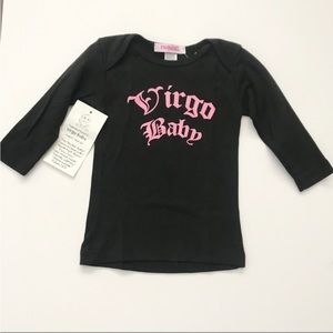 Virgo Baby - Black Long Sleeve Baby Tee Shirt 6-12 months
